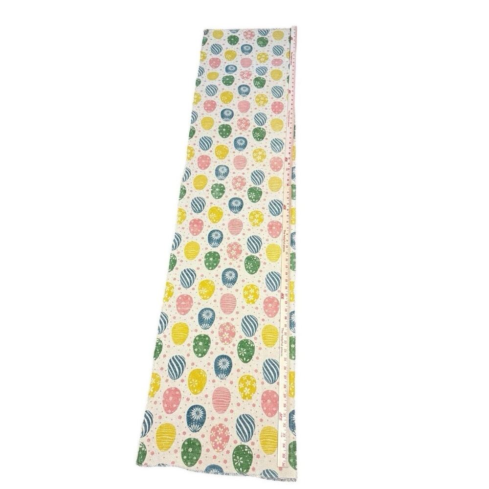 Shabby Chic Brand‎ Easter Eggs Woven Table Runner Country Primitive Fringe 17X72